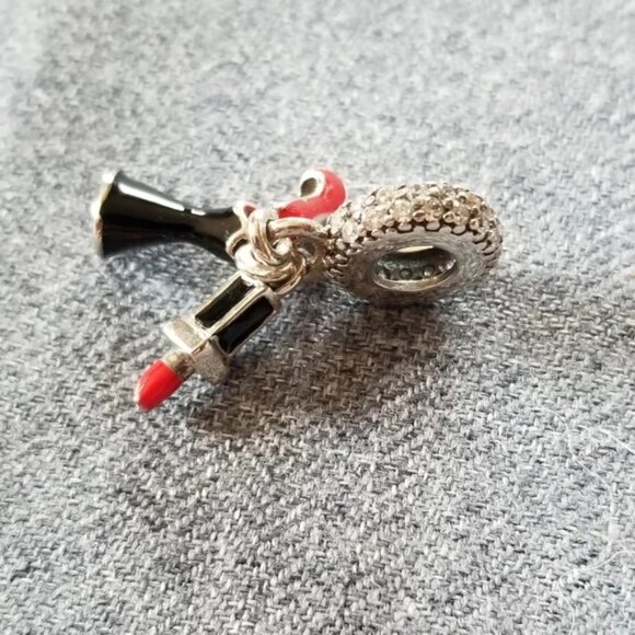 🌺Pandora Dangle Stiletto Dress Lipstick Clear CZ & Enamel - Picture 4 of 6